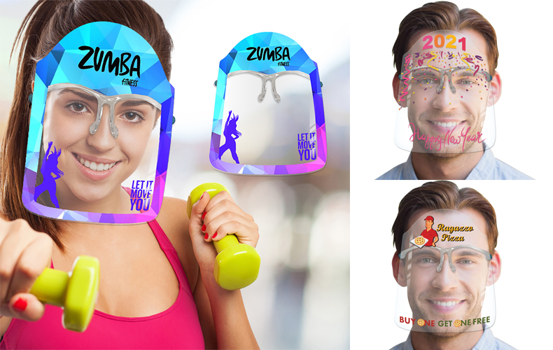 Custom Art Face Shields w/ Glasses Custom Art Face Shields w/ Glasses